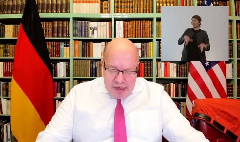 Minister Peter Altmaier während seiner Bewertung des Integrationsgipfels vom 9.3.2021