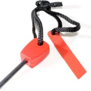 Ganzoo Mini Feuerstahl (Feuerstein aus Magnesium, 4 cm Länge) für Outdoor/Survival in rot