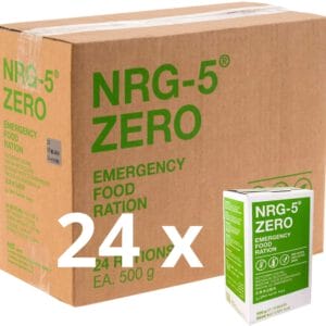 Notverpflegung 24x NRG-5 ZERO Glutenfrei Survival 500g Notration Notvorsorge | 24x9 Riegel im Vorteilskarton Survivalnahrung