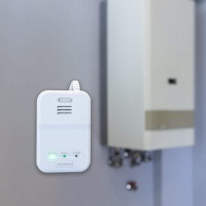 ABUS Gasmelder GWM100ME für Gasthermen - Erdgas (Methan) / Stadtgas - Alarmlautstärke 85 dB -  weiß - 81443