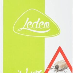 Zeckenkarte mit Lupe, Hülle und Kurzbeschreibung