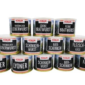 Dosenwurst Vorrats Mischkarton 12 Dosen klassische Sorten