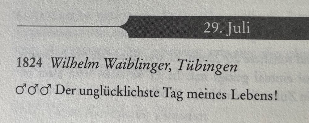 Wilhelm Waiblinger am 29.7.1824